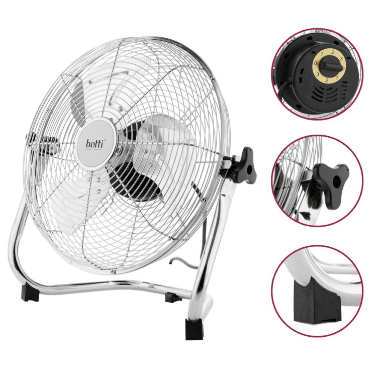 Wentylator cyrkulacyjny podłogowy 30 cm metalowy Botti Electronic Dakota FGD -12 wiatrak stojący 40 W