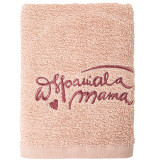 Ręcznik ozdobny 50x90 Florina "Wspaniała mama" jasny róż