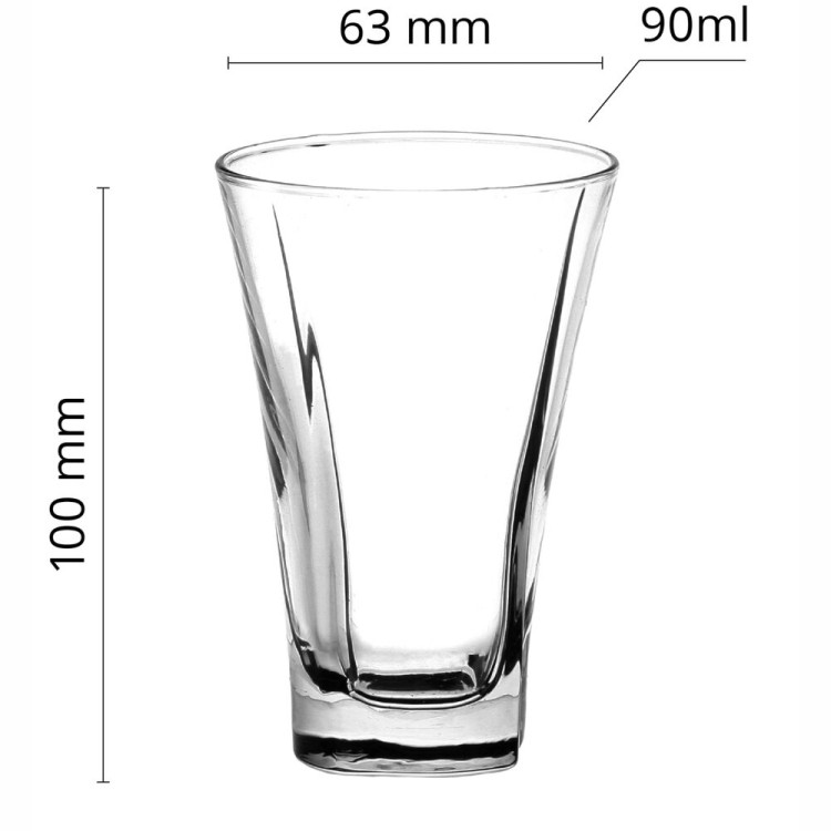 Zestaw 6 małych szklanek 90 ml Glasmark Krosno Lav