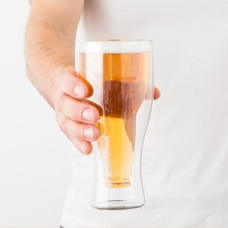 Szklanki termiczne do piwa MG Home Dolce 450 ml odwrócona butelka zestaw 2 sztuki