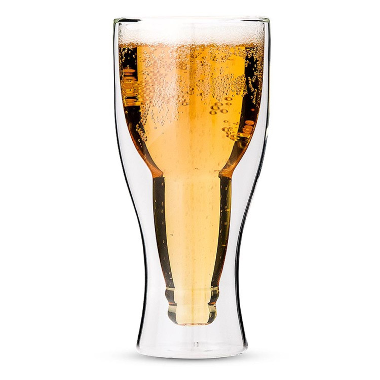 Szklanki termiczne do piwa MG Home Dolce 450 ml odwrócona butelka zestaw 2 sztuki