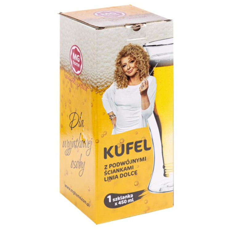 Szklanki termiczne do piwa MG Home Dolce 450 ml odwrócona butelka zestaw 2 sztuki