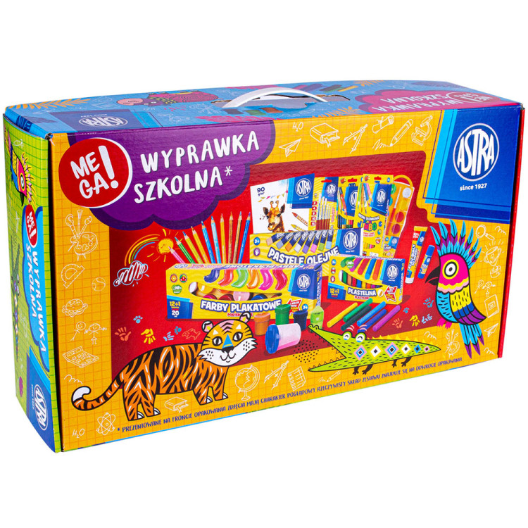 Wyprawka szkolna zestaw dla dzieci ASTRA XL 27 elementów kredki farby plastelina
