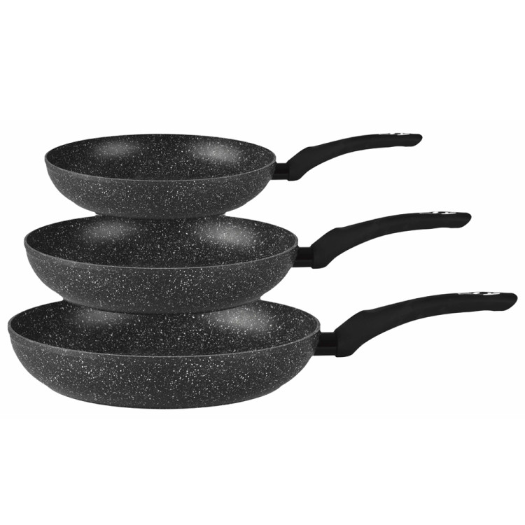 Zestaw 3 patelni aluminiowych 20/24/28 cm z powłoką marmurową Kinghoff KH-1562