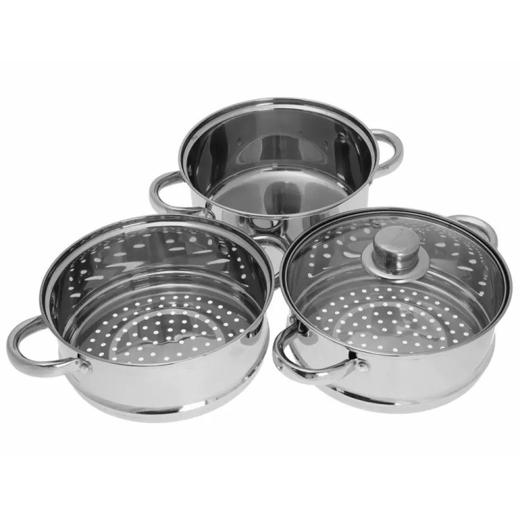 Garnek do gotowania na parze 3.1 l  parowar 20 cm stalowy 4 elementy  Kinghoff KH 3321