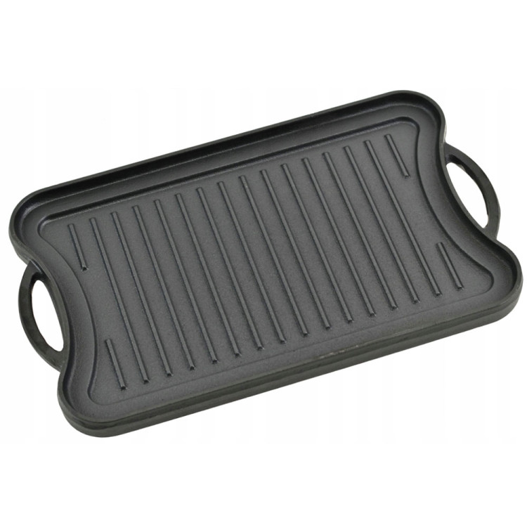 Płyta żeliwna grillowa na ognisko 42x26 cm Krisberg KR 2569 dwustronna patelnia na ruszt