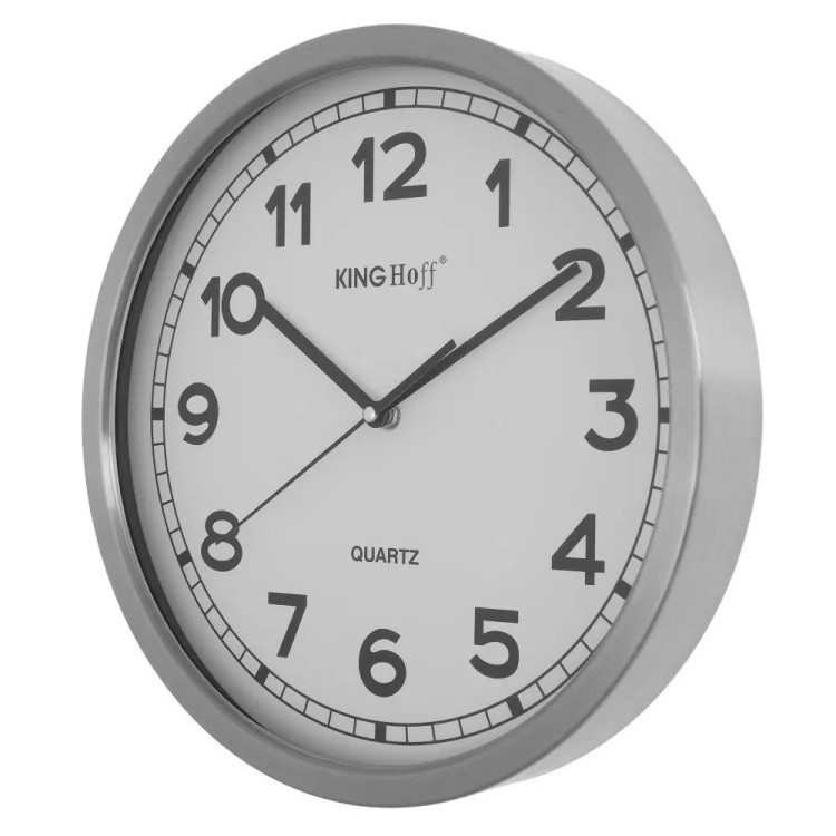 Zegar ścienny okrągły Kinghoff KH-5026 cichy nowoczesny 34cm