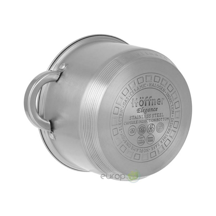 Garnki kuchenne Hoffner HF 9406 Stalowe zestaw garnków indukcyjnych | Europ24.pl Garnki kuchenne Hoffner HF 9406 Stalowe zestaw garnków indukcyjnych | Europ24.pl