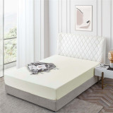 Prześcieradło 90x200 bawełniane Cotton World grube z gumką kremowe