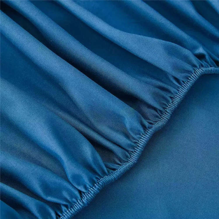 Prześcieradło 160x200 bawełniane Cotton World grube z gumką granatowe