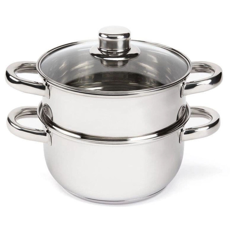 Garnek do gotowania na parze 2.5 l  parowar 18 cm stalowy 3 elementy Florina Divapore