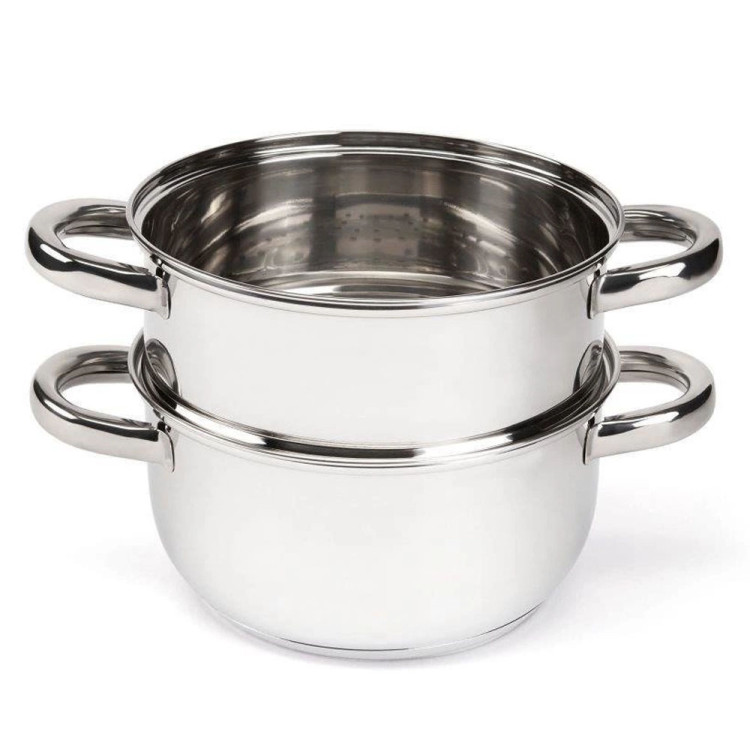 Garnek do gotowania na parze 2.5 l  parowar 18 cm stalowy 3 elementy Florina Divapore