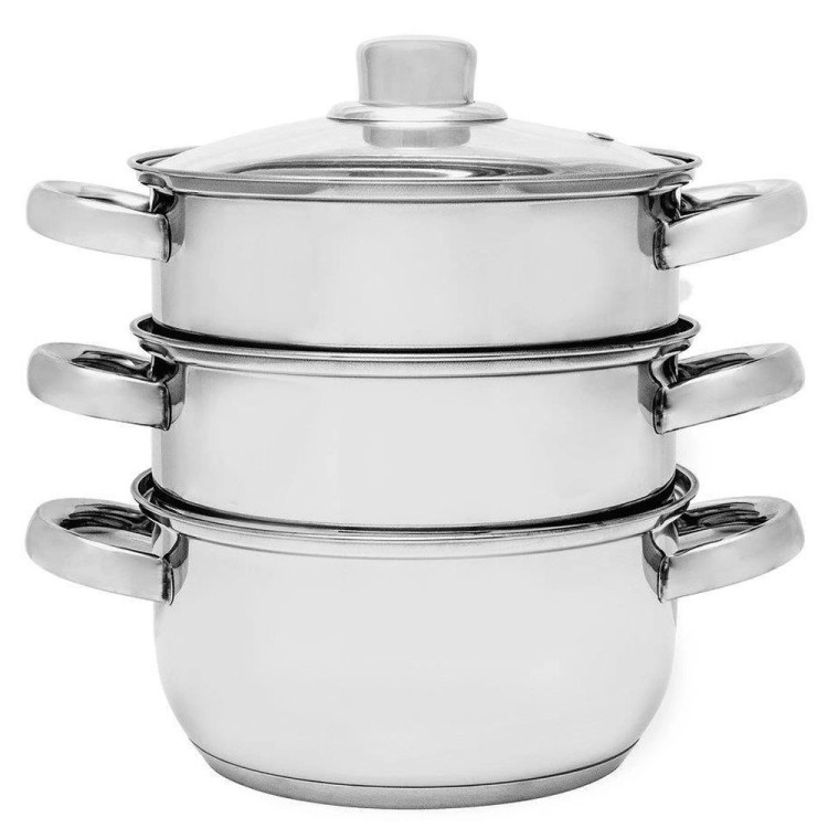 Garnek do gotowania na parze 2.4 l  parowar 18 cm stalowy 4 elementy Florina Divapore