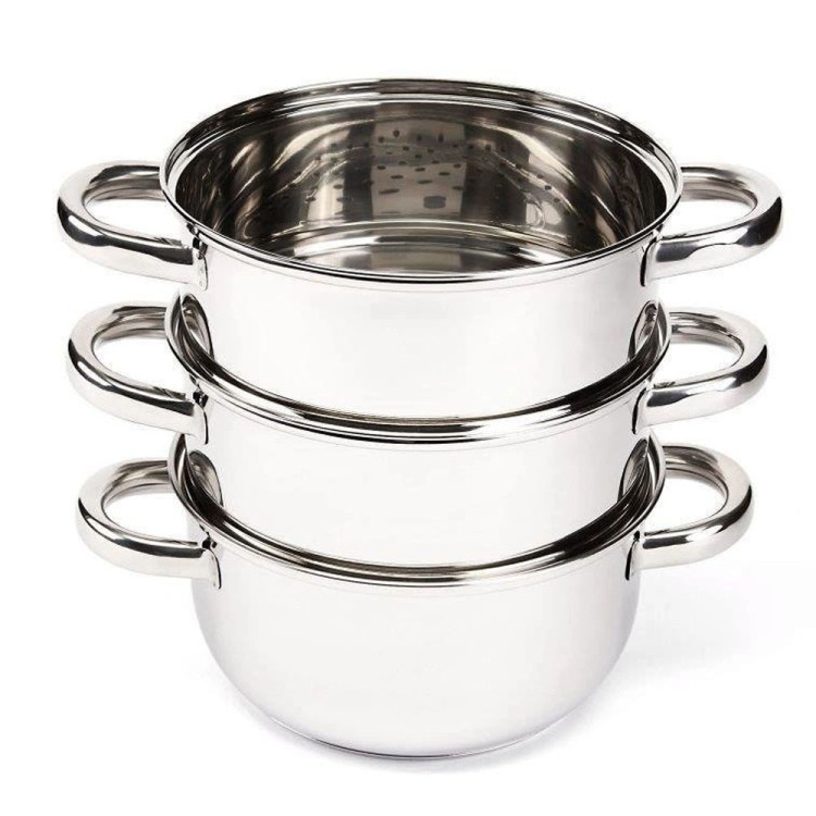 Garnek do gotowania na parze 2.4 l  parowar 18 cm stalowy 4 elementy Florina Divapore
