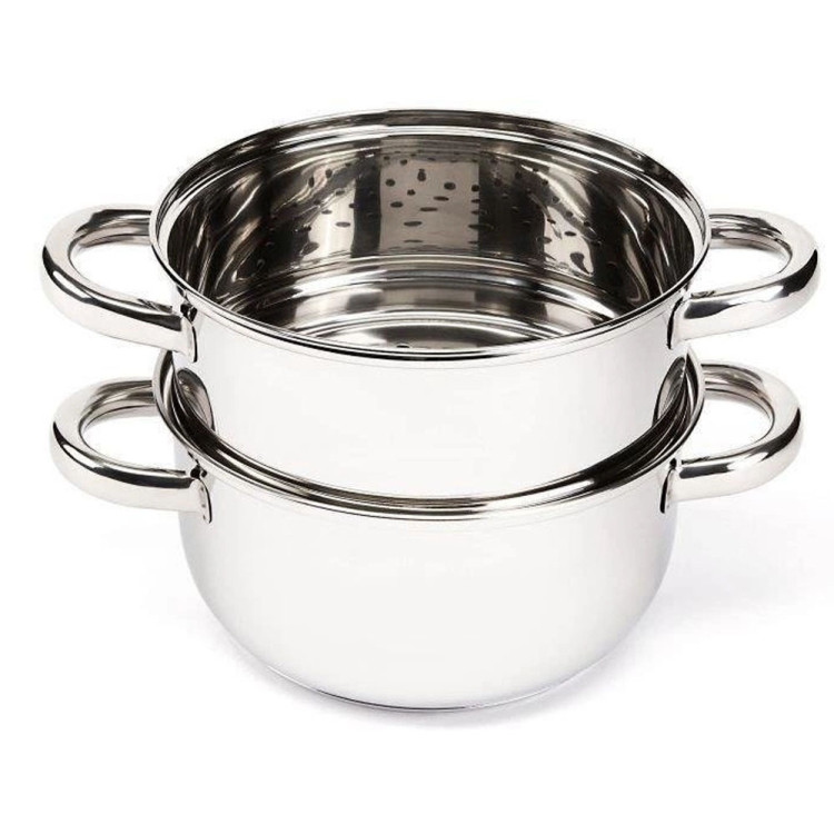 Garnek do gotowania na parze 2.4 l  parowar 18 cm stalowy 4 elementy Florina Divapore