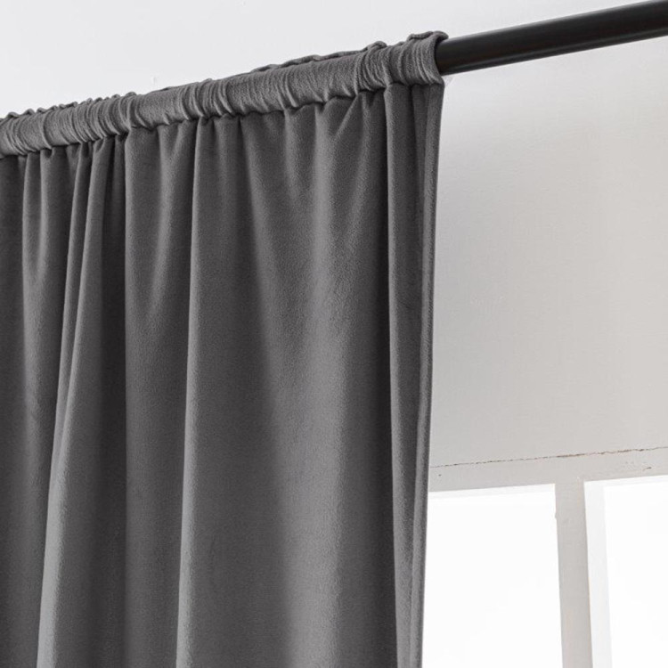 Zasłony zaciemniające na taśmie Cotton World Velvet na taśmie 140x250 cm szary