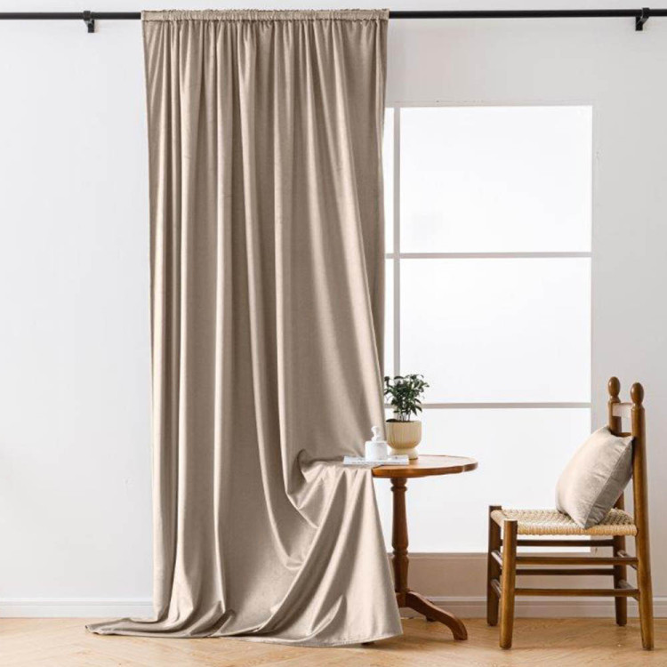 Zasłony zaciemniające na taśmie Cotton World Velvet na taśmie 140x250 cm latte