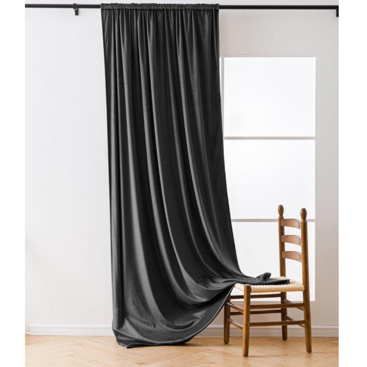 Zasłony zaciemniające na taśmie Cotton World Velvet na taśmie 140x250 cm grafit