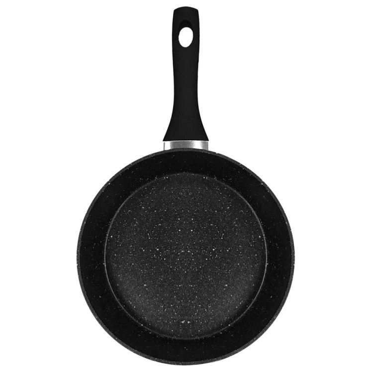Patelnia marmurowa 22 cm Zilner ZL 7705 czarna głęboka 1.6 lindukcja gaz