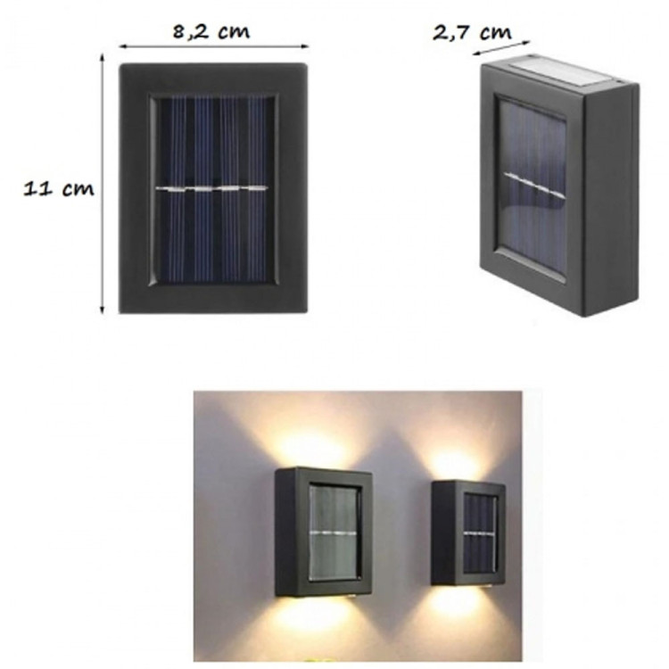 Lampa solarna kinkiet 4 LED oświetlenie zewnętrzne lampa elewacyjna