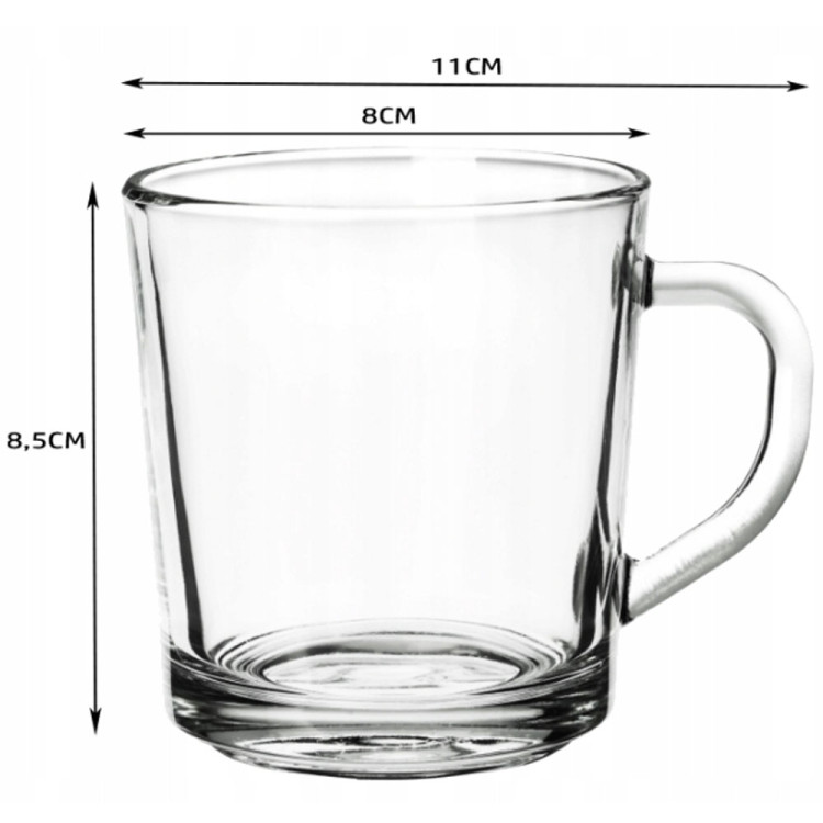 Kubek przezroczysty szklanka Galicja Edit 250 ml zestaw 12 szklanek