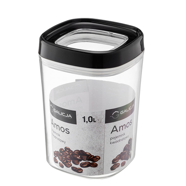 Pojemniki spożywcze 600/1000/1800ml przezroczyste z szczelną czarną pokrywką Galicja Amos