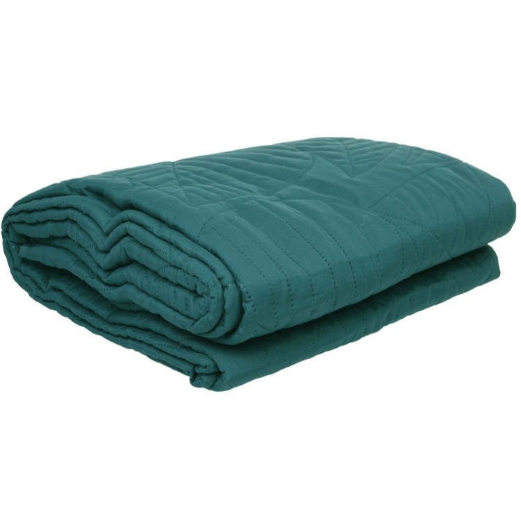 Narzuta na łóżko pikowana 220x200 cm Cotton World ciemna zieleń 2621