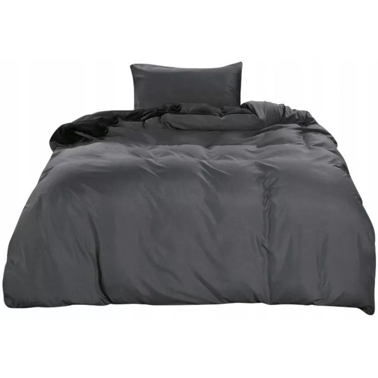 Pościel dwustronna 140x200 mikrofibra Cotton World 2 części 2485 szaro-czarna