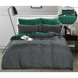 Pościel dwustronna 140x200 mikrofibra Cotton World 2 części 2483 szaro-zielona