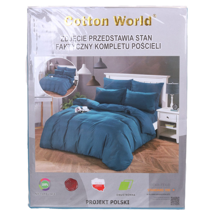 Pościel dwustronna 140x200 mikrofibra Cotton World 2 części 2610 turkus