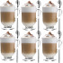 Szklanki z uchem 310 ml Altom Werona kubki do herbaty kawy latte macchiato komplet 6 sztuk w zestawie z długimi łyżeczkami