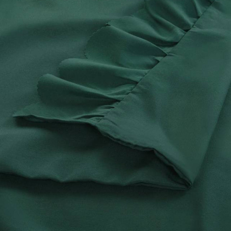 Pościel z falbanką 220x200 mikrofibra Cotton World 3 części 2595 zielona