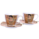 Serwis kawowy na 2 osoby Hoffman Elegance HF - 78 SK porcelana zestaw 2 filiżanek ze spodkami i łyżeczkami w ozdobnym opakowaniu