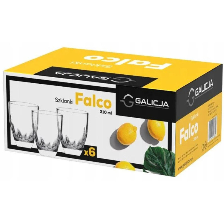 Szklanka Galicja Falco 310 ml zestaw 6 szklanek do napojów