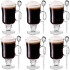 Szklanki do kawy latte Florina Irish 210 ml na nóżce zestaw z długimi łyżeczkami 6 sztuk