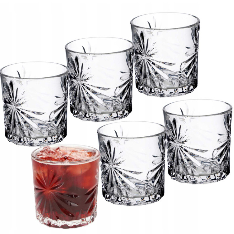 Szklanki do napojów drinków 300 ml Galicja Flower 21529 zestaw 6 szklanek