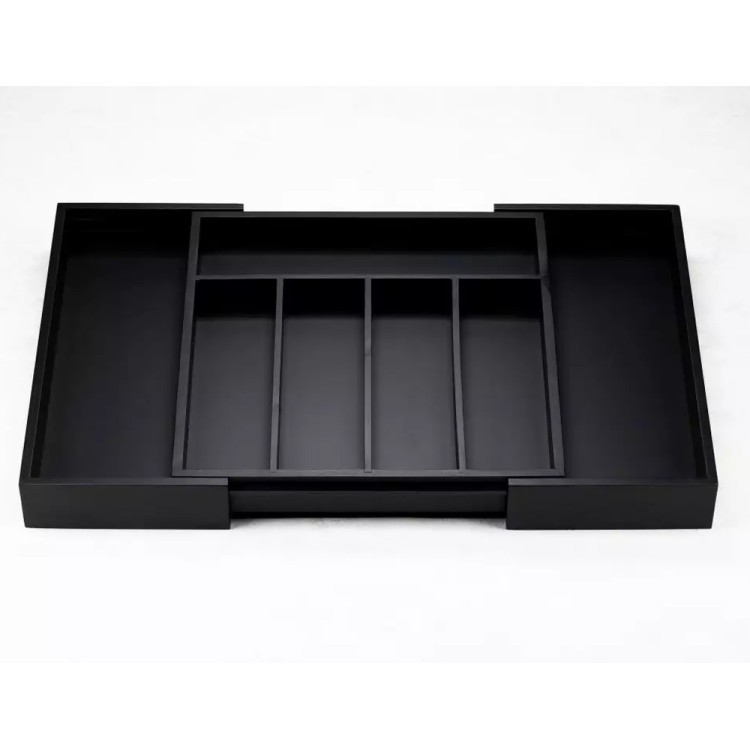 Wkład rozsuwany do szuflady czarny na sztućce 52x31.5x5 cm Kinghoff KH 1745 bambusowy organizer