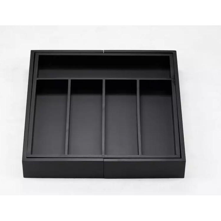 Wkład rozsuwany do szuflady czarny na sztućce 52x31.5x5 cm Kinghoff KH 1745 bambusowy organizer