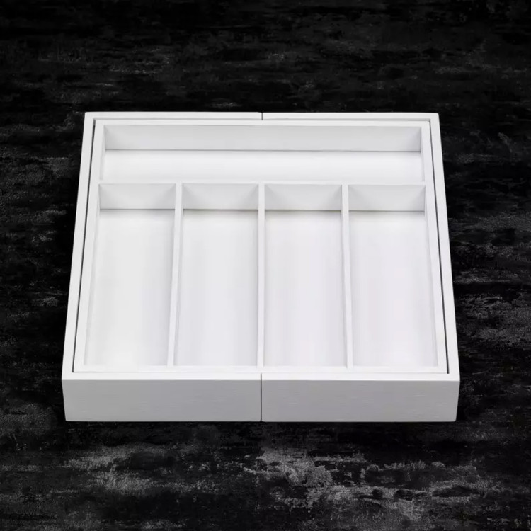 Wkład rozsuwany do szuflady biały na sztućce 52x31.5x5 cm Kinghoff KH 1746 bambusowy organizer