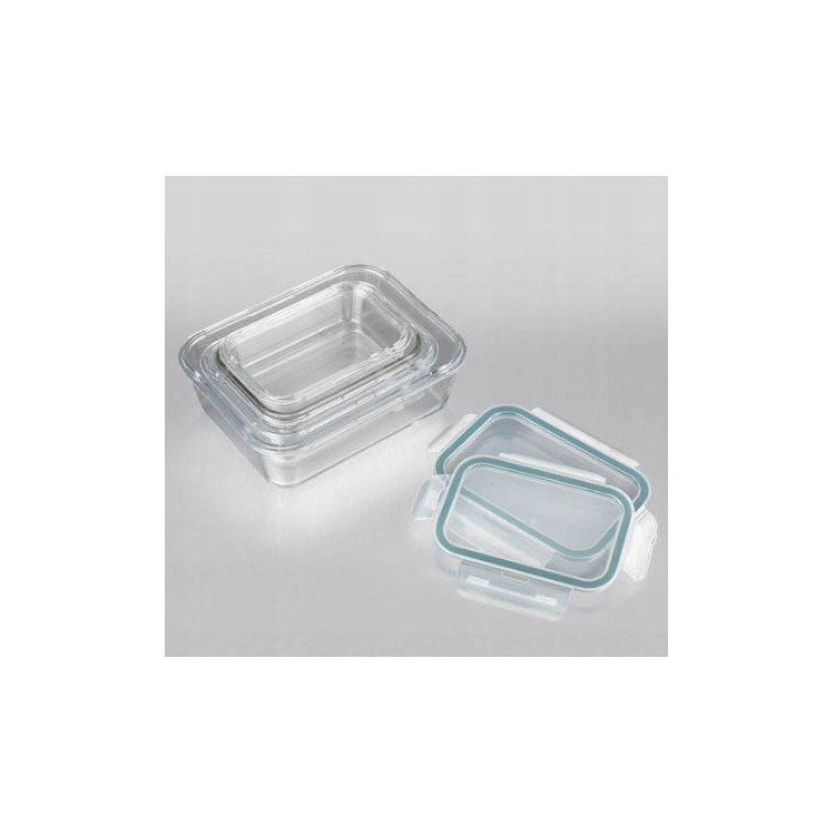 Zestaw 3 pojemników szklanych MG Home Cucina 1500/1000/400 ml żaroodporne