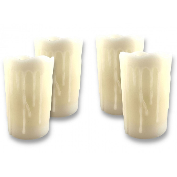Świeczki LED 8x12.5 cm zestaw 4 sztuk z ruchomym płomieniem imitacja kapiącego wosku SL41659