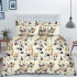 Pościel 140x200 flanelowa bawełna Cotton World gruba 2 części dwustronna AB01 kwiatki