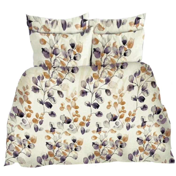 Pościel 160x200 flanelowa bawełna Cotton World gruba 3 części dwustronna AB01 kwiatki