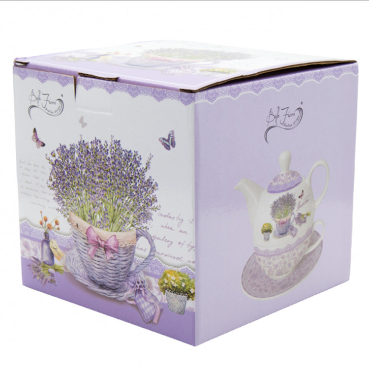 Dzbanek 450 ml z filiżanką imbryk lawenda zestaw z filiżanką Tragar Bella Fiore 38970
