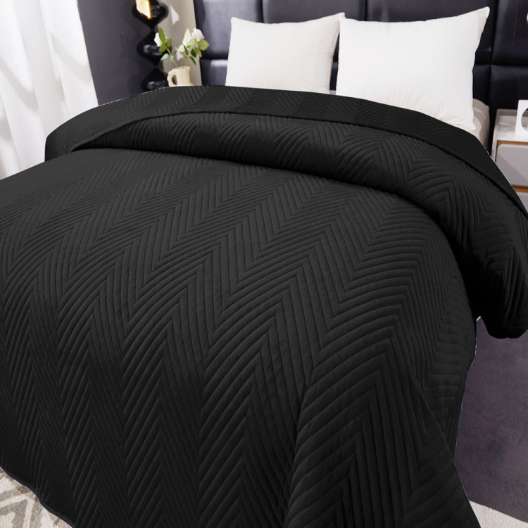 Narzuta 220x240 na łóżko pikowana velvet Cotton World czarna 2624