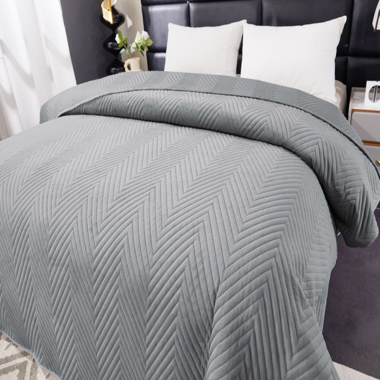 Narzuta 200x220 na łóżko pikowana velvet Cotton World szara 2625