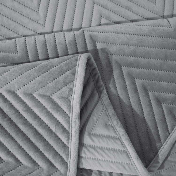 Narzuta 200x220 na łóżko pikowana velvet Cotton World szara 2625