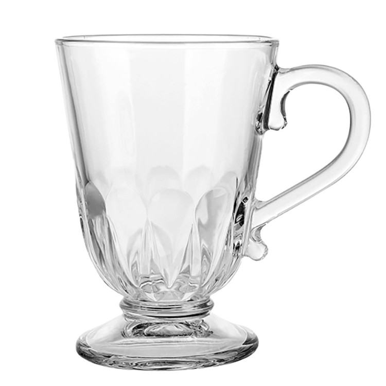 Szklanki z uchem 320 ml Florina Nino kubki do herbaty kawy latte macchiato komplet 6 sztuk w zestawie z długimi łyżeczkami