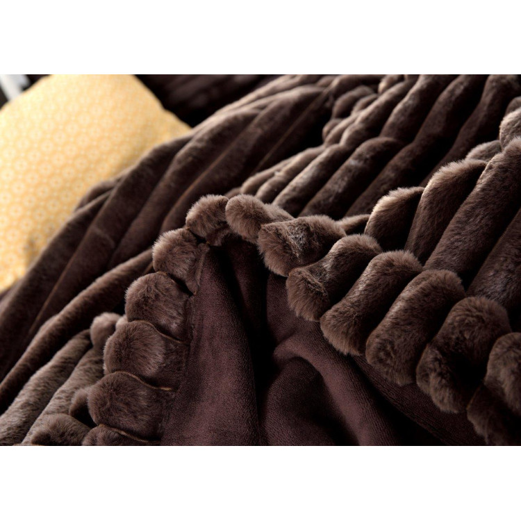 Pościel 160x200 mikrofibra "miś" Cotton World gruba 3 części 2583 ciemny brąz