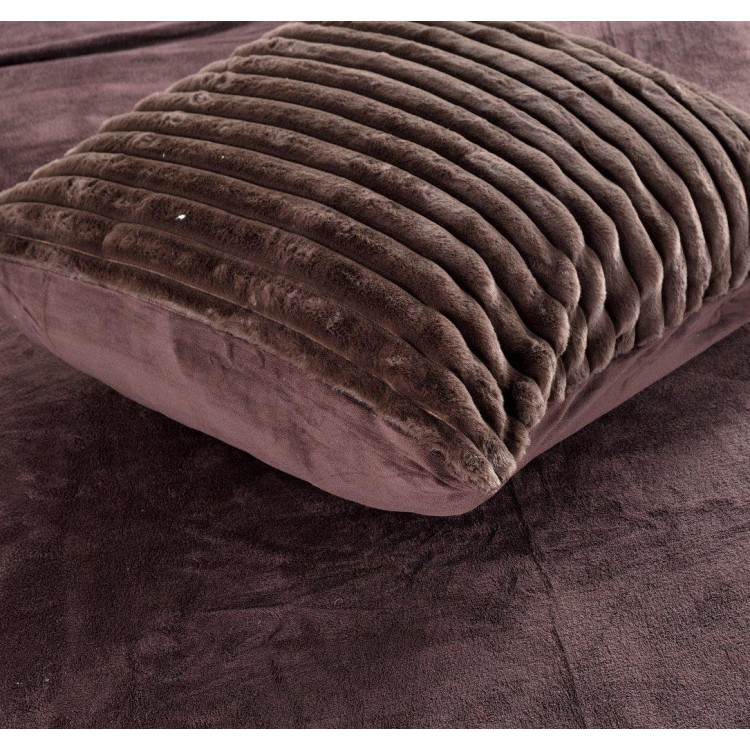 Pościel 160x200 mikrofibra "miś" Cotton World gruba 3 części 2583 ciemny brąz